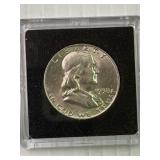 1958D BU Franklin Silver Half