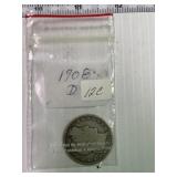 1908 Half Dollars-Barber