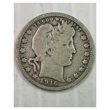 1916d Barber Quarter