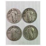 1927,1927,1928,1930 Walking Liberty Quarters