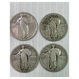 1926,1926,1926,1930 Walking Liberty Quarters