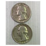 (2) 1964 Washington Quarters