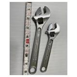 2 Crescent Wrenches 6" & 8"