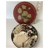 Tin of Vintage Buttons