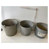 3 #10 Galvanized Buckets