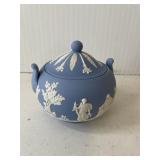 Vintage Jasperware "Wedgwood" Blue Sugar Bowl