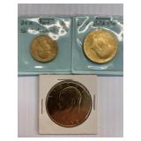 Gold Tone/Gold Plated IKE $, Kennedy Half Wash Bi