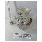 Vintage Cracked Glass Vase