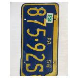 1958 PA License Plate