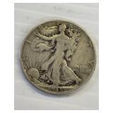 1945 D Walking Liberty Silver Half Dollar