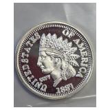 1 Gram Indian Cent Silver Round