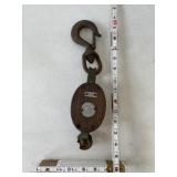 Antique Wood Pulley
