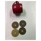 4-1922 Pittsburgh Railways Tokens in Dispenser