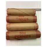 4 Rolls of Wheat Cents