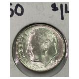 1950-P Roosevelt Dime BU GEM