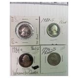 72-S, 80-S, 84-S, 96-S Proof Quarters x4