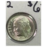 1952-D Roosevelt Dime BU GEM