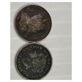 1899, 1904 SIlver .925 Canadian Nickel x2