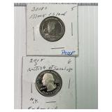 2015-S, 2018-S Proof Quarters Block Island Saratog