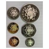 1973 Barbados Proof Set 6 Coins