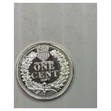 One Cent Indian 1 Gram Silver Round