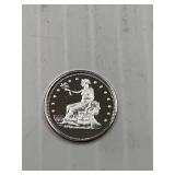 1 Gram Silver Round Trade Dollar