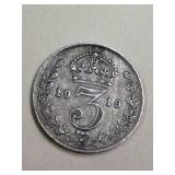 1919 Silver 3 Pence England