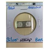 1862 Franklin Mint Silver Stamp Bar