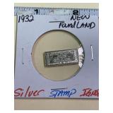 1932 Franklin Mint Silver Stamp Bar