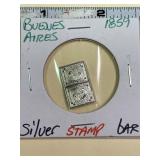 1859 Franklin Mint Silver Stamp Bar