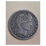 1906 Barber Quarter - Silver