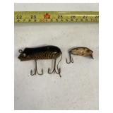 2 Old Wooden Lures Heddon and Mouse