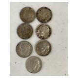 Seven Silver Roosevelt Dimes