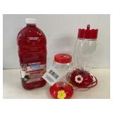 2 Hummingbird Feeders w/Nectar 1 Glass-1 Plastic
