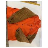 Orange w/leather sleeves hunting shirt black stall