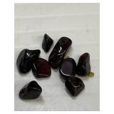 polished red or brown gems