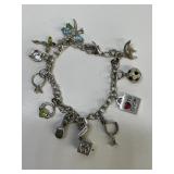 Silver Charm Bracelet Marked 925