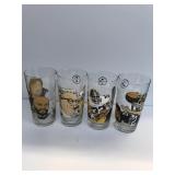 Set of 4 Pittsburgh Steelers Hall of Fame glasses