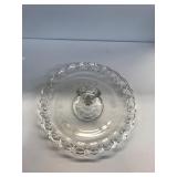Vintage Large Crystal Glass Handled 10" Serving