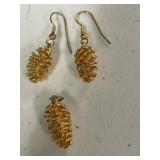 Gold Plated Earrings and Necklace