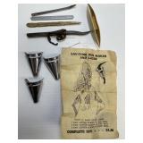 Old Rag rug Tools Old leather needlel and more