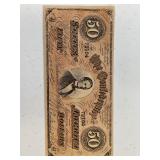$50 Confederate Bill-Fascmile word is located on