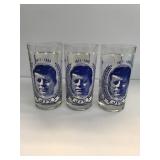 JFK Memorial Drinking Glasses lot of 3