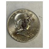 1957 D Franklin Silver Half Dollar