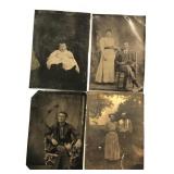 3 tin Type Photo and 1 old photo