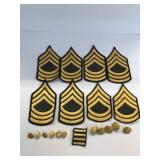 lot of vintage Army Chevrons & Uniform buttons