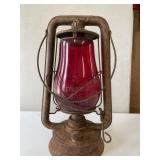 Lantern  NO. 210 Supreme Red Glass Equitable Gas C