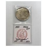 1922 Counterfeit Peace Dollar