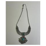 Western Style Style Necklace (Silver / Blue)