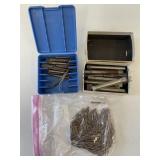 Box of tool parts and pieces - burrs, extractors ?